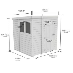 5 x 6  Security Pent Shed (Single Door)