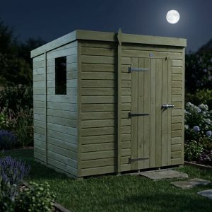 5 x 7 Pent Shed (Single Door, With Windows)