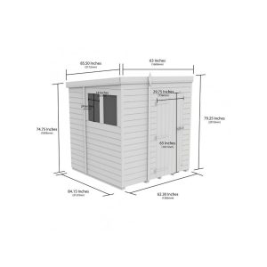 5x7 Pent Composite Shed (Single Door, No Windows)