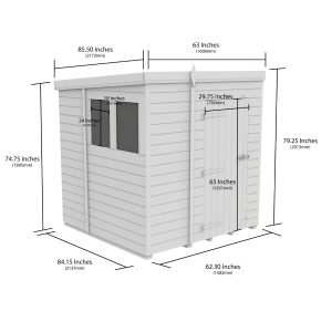 5 x 7 Security Pent Shed (Single Door)