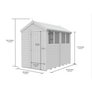 5x8 Apex Composite Shed (Single Door, No Windows)