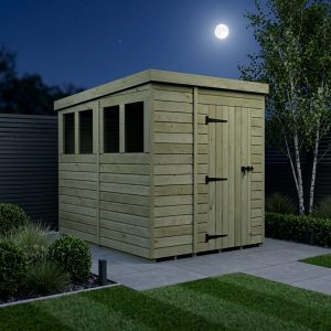 5 x 8 Pent Shed (Single Door, With Windows)