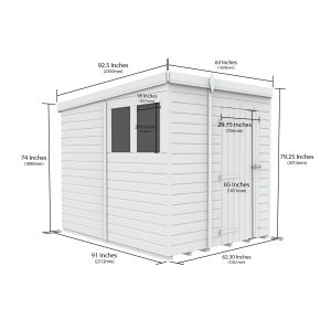 5x8 Composite Pent Security Shed