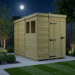 5 x 9 Pent Shed (Single Door, With Windows)