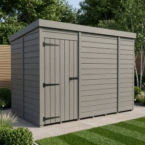 5x9 Pent Composite Shed (Single Door, No Windows)