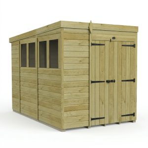 6 x 10 Pent Shed (Double Door, With Windows)