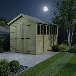 6 x 16 Apex Shed (Double Door, With Windows)