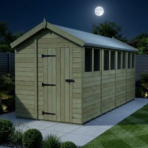6 x 16 Apex Shed (Single Door, With Windows)