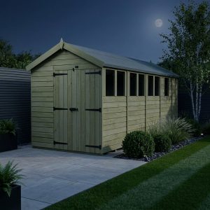 6 x 17 Apex Shed (Double Door, With Windows)