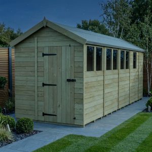 6 x 17 Apex Shed (Single Door, With Windows)