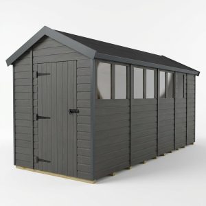 6x17 Apex Composite Shed (Single Door, With Windows)