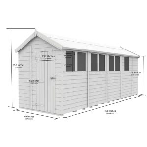6 x 17 Apex Security Shed (Single Door)
