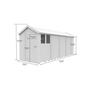 6 x 18 Apex Shed (Double Door, With Windows)