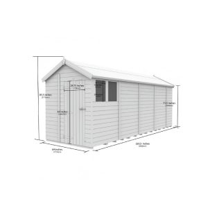 6 x 19 Apex Shed (Single Door, No Windows)