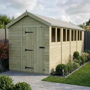 6 x 19 Apex Shed (Single Door, With Windows)