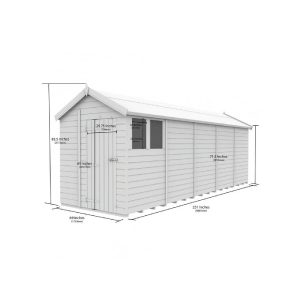 6 x 20 Apex Shed (Double Door, With Windows)