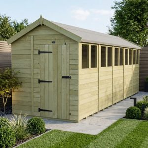 6 x 20 Apex Shed (Single Door, With Windows)
