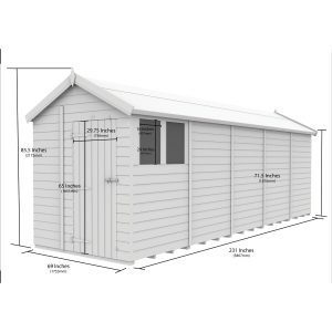 6 x 20 Apex Security Shed (Single Door)