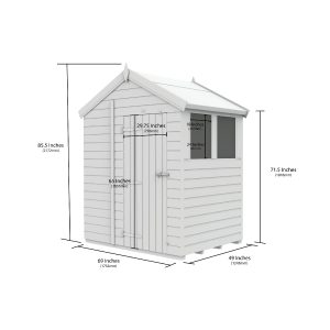6 x 4 Apex Shed (Double Door, With Windows)