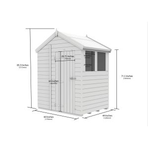 6x4 Apex Composite Shed (Single Door, With Windows)