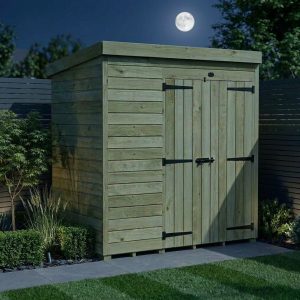6 x 4 Pent Shed (Double Door, No Windows)