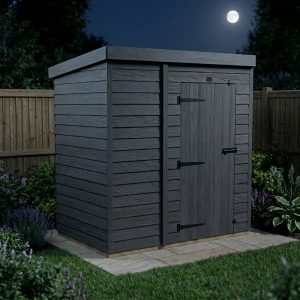 6x4 Pent Composite Shed (Single Door, No Windows)
