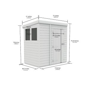 6 x 4 Security Pent Shed (Single Door)