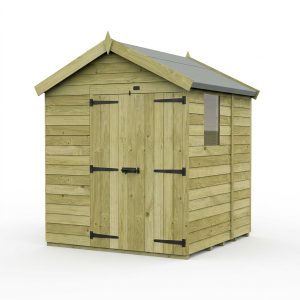 6 x 5 Apex Shed (Double Door, With Windows)