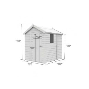 6x5 Apex Composite Shed (Single Door, With Windows)