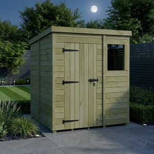 6 x 5 Pent Shed (Single Door, With Windows)