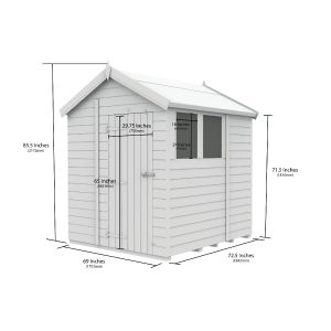 6 x 6 Apex Shed (Double Door, With Windows)