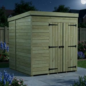 6 x 6 Pent Shed (Double Door, No Windows)