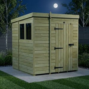 6 x 6 Pent Shed (Single Door, With Windows)