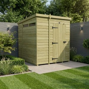 6 x 6  Security Pent Shed (Single Door)