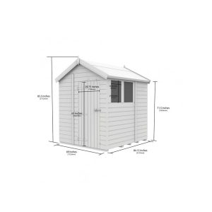 6x7 Apex Composite Shed (Single Door, With Windows)