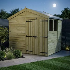 6 x 8 Apex Shed (Double Door, With Windows)