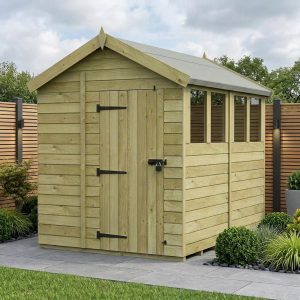 6 x 8 Apex Shed (Single Door, With Windows)