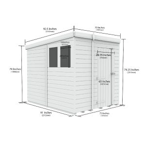 6 x 8 Security Pent Shed (Single Door)