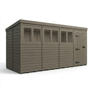 6x9 Pent Composite Shed (Single Door, With Windows)