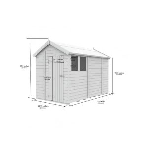 7 x 10 Apex Shed (Double Door, With Windows)