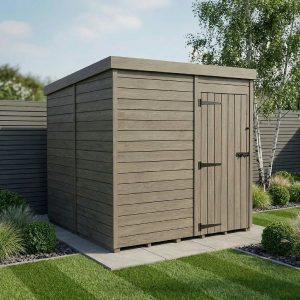 7x10 Pent Composite Shed (Single Door, No Windows)