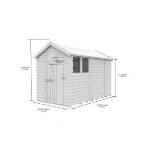 7 x 11 Apex Shed (Double Door, With Windows)