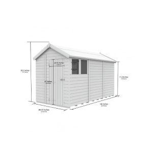 7 x 12 Apex Shed (Single Door, No Windows)