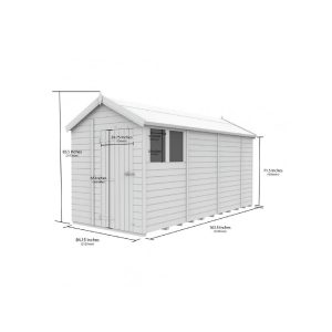 7 x 14 Apex Shed (Single Door, With Windows)