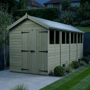 7 x 16 Apex Shed (Double Door, With Windows)