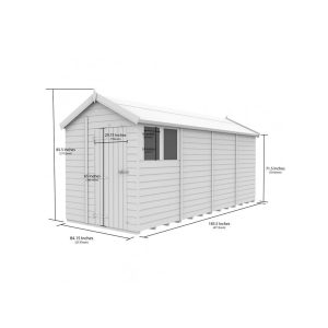 7x16 Apex Composite Shed (Single Door, With Windows)