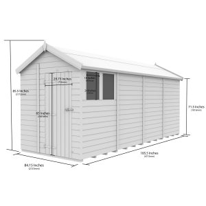 7 x 16 Apex Security Shed (Single Door)