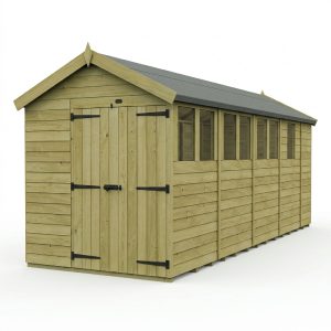 7 x 17 Apex Shed (Double Door, With Windows)