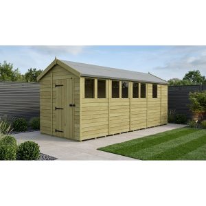 7 x 17 Apex Shed (Single Door, With Windows)
