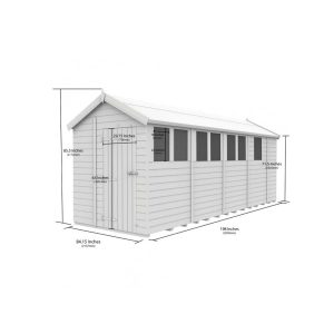 7x17 Apex Composite Shed (Single Door, No Windows)